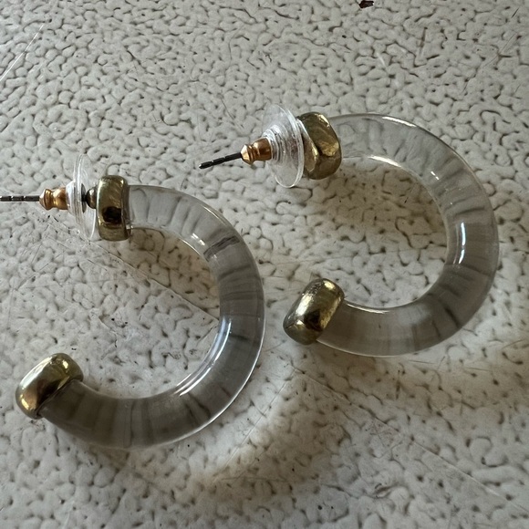 Lucite Acrylic Hoop Earrings - Picture 10 of 10